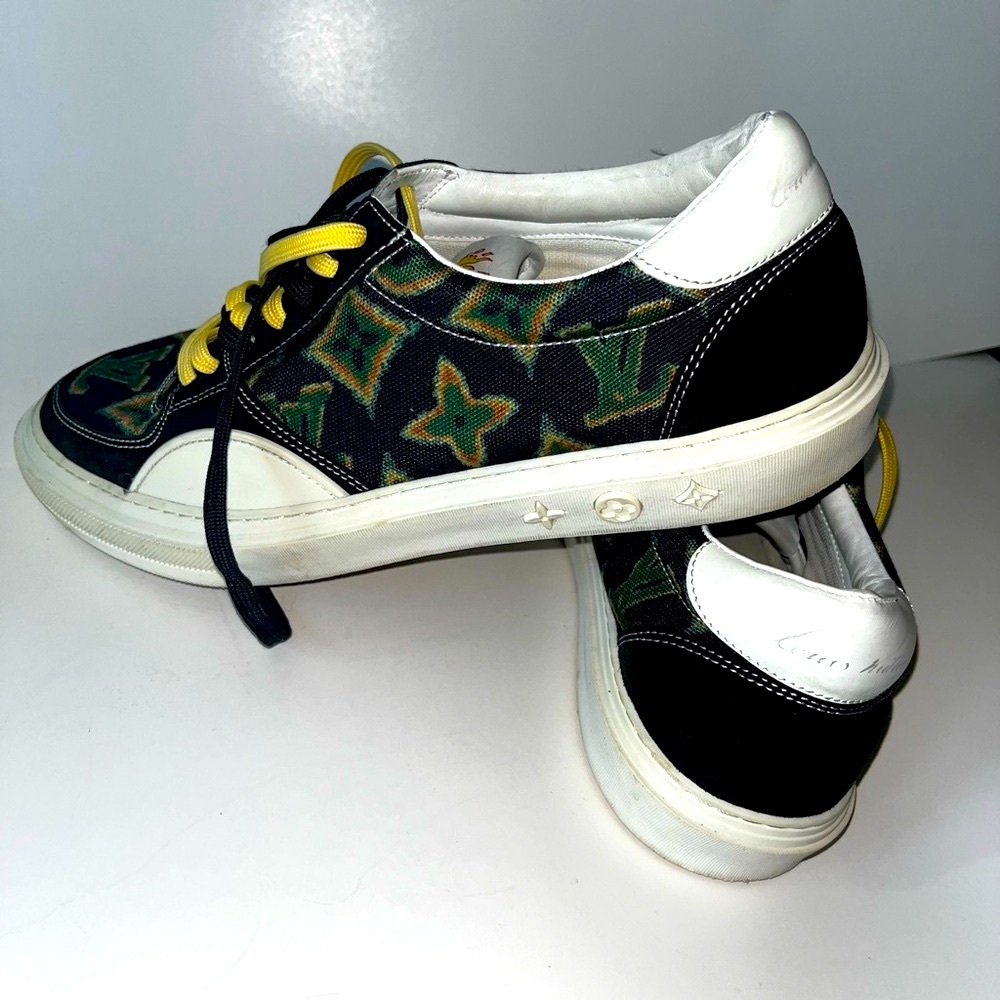 Louis Vuitton Jamaican Monogram Ollie Women’s Canvas and Suede Sneakers, size 44